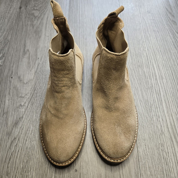 Steve Madden Leopold Chelsea Tan Suede Boots Size 5.5 Neutral Earthy Minimalist - Picture 2 of 12